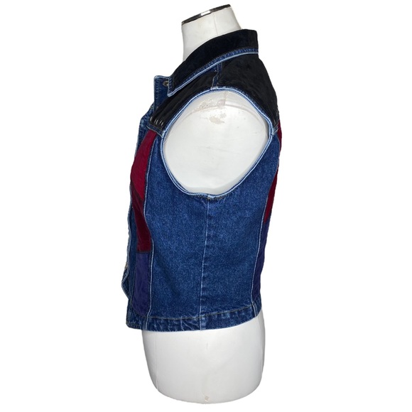 Vintage Carole Little Patchwork Denim Vest - Picture 5 of 10